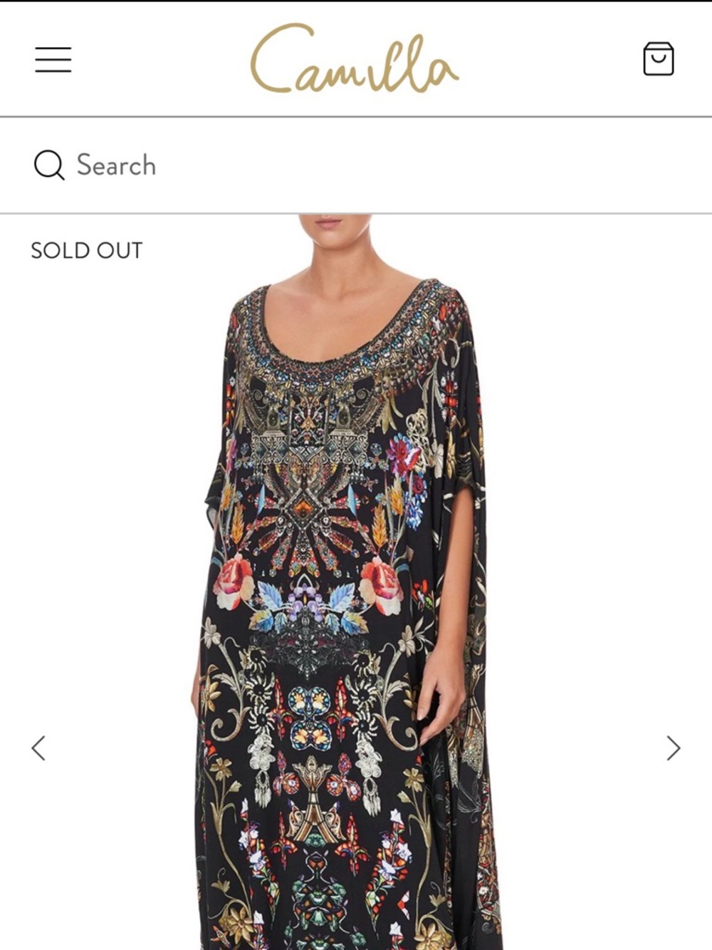 Camilla Black Multicolor Embroidered-Print V-Neck Tunic